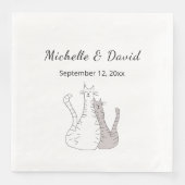 Niedliche Katzen, die eine einfache Hochzeit Gezei Serviette (Vorderseite)