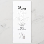 Niedliche Katzen, die eine einfache Hochzeitsempfe Menükarte (Vorderseite)