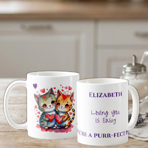 Niedliche Katzen, die einen personalisierten Namen Kaffeetasse
