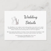 Niedliche Katzen, die einfache Hochzeitsdetails Ge Begleitkarte (Vorderseite)