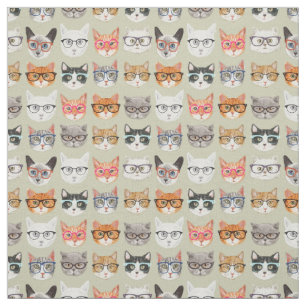 Niedliche Katzen, die Glas-Muster tragen Stoff