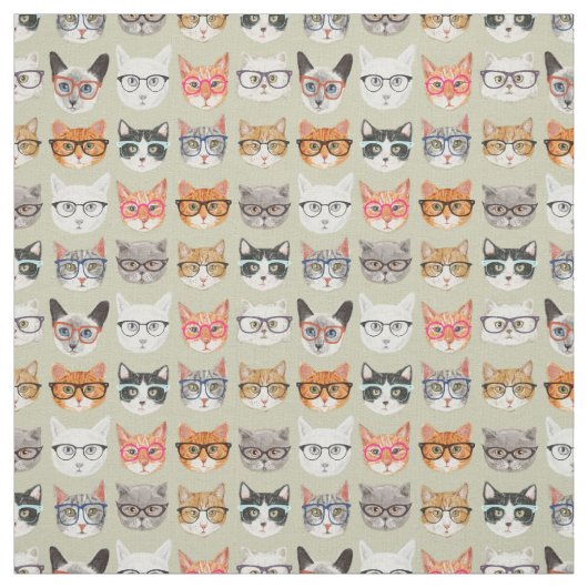 Niedliche Katzen, die Glas-Muster tragen Stoff (Muster)