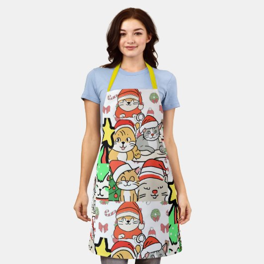 niedliche Katzen, die Weihnachten verheißen Schürze (Getragen)