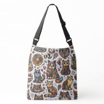 Niedliche Katzen Doodle-Cross-Body-Bag