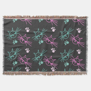 Niedliche Katzen Doodles Rosa Aquamariner Putzschw Decke