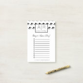 Niedliche Katzen einfarbig Schwarz und Weiß Post-it Klebezettel (Auf Schreibtisch)