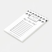 Niedliche Katzen einfarbig Schwarz und Weiß Post-it Klebezettel (angewinkelt)