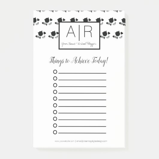 Niedliche Katzen einfarbig Schwarz und Weiß Post-it Klebezettel (Vorderseite)