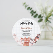 Niedliche Katzen Einladung (Stehend Vorderseite)