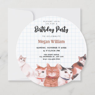 Niedliche Katzen Einladung