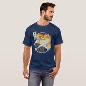Niedliche Katzen essen Ramen Kanagawa Wave Rainbow T-Shirt (Vorne ganz)