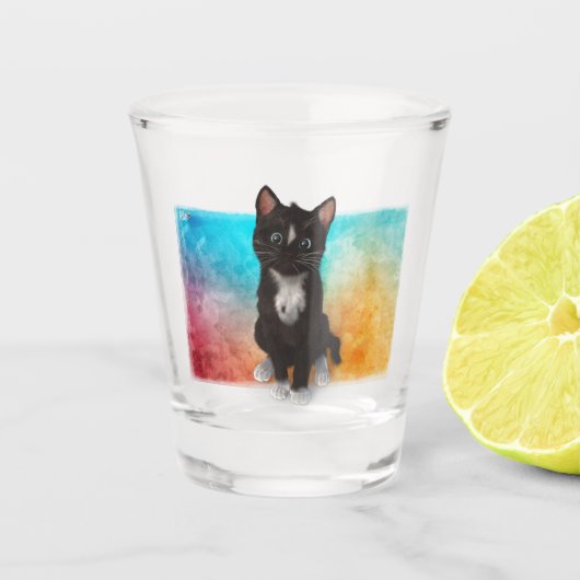 Niedliche Katzen-Farben Schnapsglas (Vorderseite)
