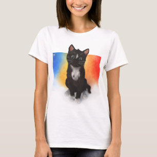 Niedliche Katzen-Farben - verblassen Sie zum Weiß T-Shirt