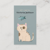 Niedliche Katzen Fisch-Haustiere Sitting Services Visitenkarte (Vorderseite)