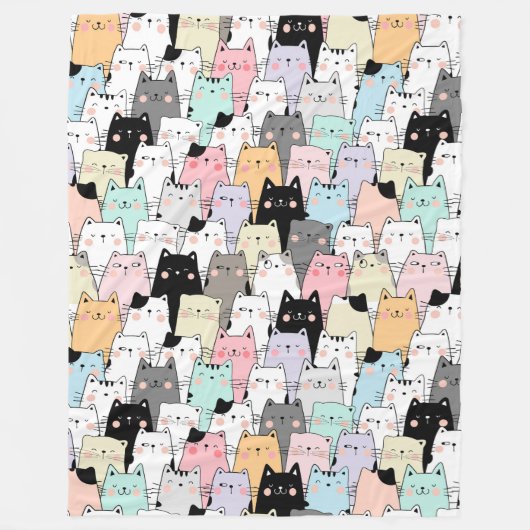 Niedliche Katzen Fleece Blanket (Vorderseite)
