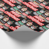Niedliche Katzen Frohe Weihnachten Geschenkpapier (Ecke)