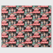 Niedliche Katzen Frohe Weihnachten Geschenkpapier (Flach)