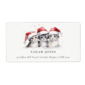 Niedliche Katzen Furcht und helle Weihnachtsadress (Vorne)