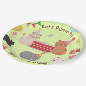 Niedliche Katzen Geburtstagsparty Pappteller (Schrägansicht)