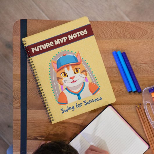 Niedliche Katzen Geschenke für Baseball-Spieler Li Notizblock