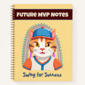 Niedliche Katzen Geschenke für Baseball-Spieler Li Notizblock (Vorderseite)