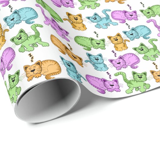 niedliche Katzen Geschenkpapier (Rolleneckpunkt)