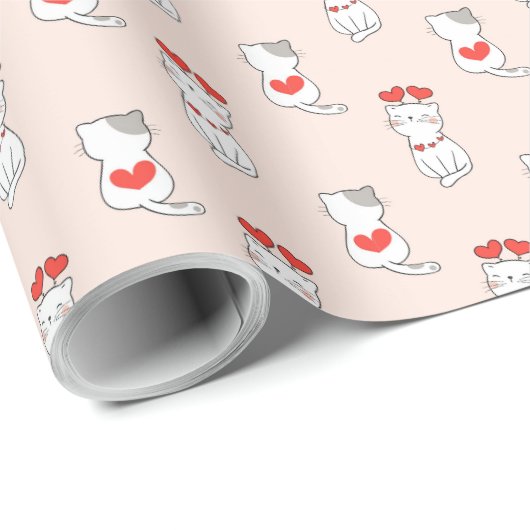 Niedliche Katzen Geschenkpapier (Rolleneckpunkt)