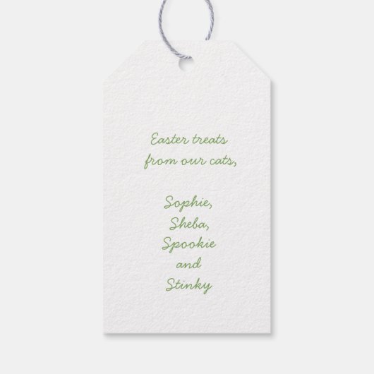 Niedliche Katzen Happy Ostergeschenk Tag Geschenkanhänger (Rückseite)