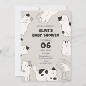 Niedliche Katzen Haustierdusche Einladung (Vorderseite)