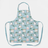 Niedliche Katzen Herz-Blau Themed Schürze (Vorderseite)