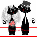 Niedliche Katzen Hipster Braut und Gräuel Purfect! Freistehende Fotoskulptur<br><div class="desc">So ein niedlicher Hochzeitstag oder Polterabend ausgeschnitten, aufstehen Kuchen oder Tischdekoration mit einem Paar Retro-Stil angesagte schwarze Katzen alle als Braut und Bräutigam in Hut und Schleier gekleidet. Personalisieren Sie es einfach mit Ihren eigenen Eheramen oder anderen Texten; es wird bestimmt Ihre Gäste beeindrucken und den Ton für einen Augenblick...</div>
