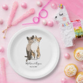 Niedliche Katzen Hochzeit Pappteller (Party)
