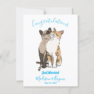 Niedliche Katzen Hochzeit Postkarte