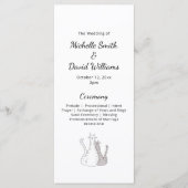 Niedliche Katzen Hochzeitsfeier mit elegantem Typo Programm (Vorderseite)