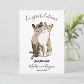 Niedliche Katzen Hochzeitskarte Einladung (Stehend Vorderseite)