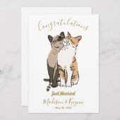 Niedliche Katzen Hochzeitskarte Einladung (Vorne/Hinten)