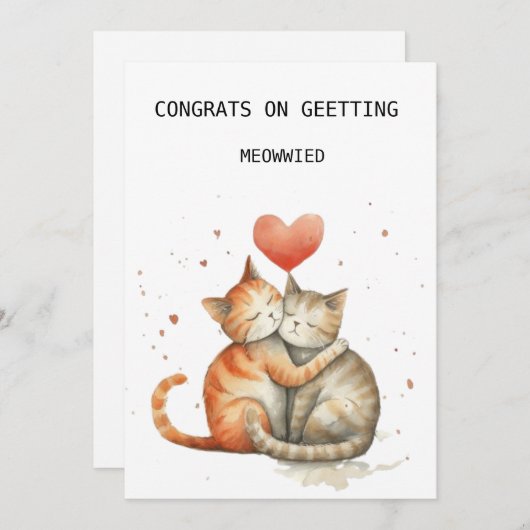 Niedliche Katzen Hochzeitskarte Feiertagskarte (Vorne/Hinten)