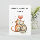 Niedliche Katzen Hochzeitskarte Feiertagskarte (Stehend Vorderseite)