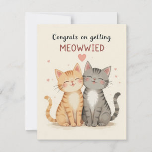 Niedliche Katzen Hochzeitskarte, Glückwunsch Verlo Dankeskarte