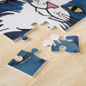 Niedliche Katzen-Illustrationen mit Wildblumen Blu Puzzle (Seite)