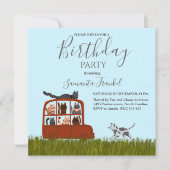 Niedliche Katzen im Auto Kinderdusche Einladung (Vorderseite)