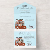 Niedliche Katzen im Auto Winter Kinderdusche All In One Einladung (Innen Boden)