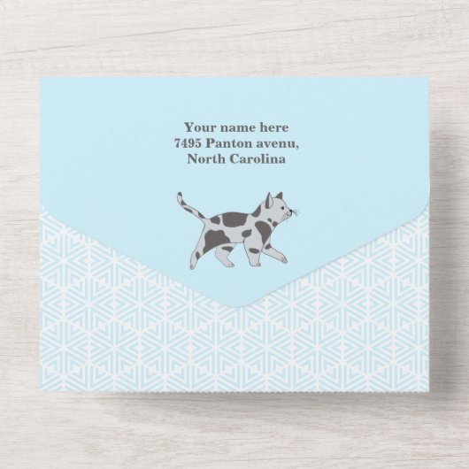 Niedliche Katzen im Auto Winter Kinderdusche All In One Einladung (Rückseite)