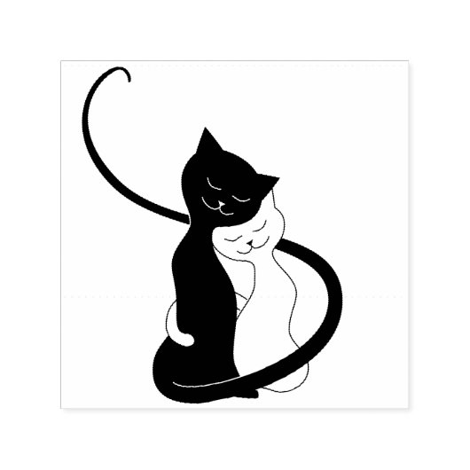 Niedliche Katzen im Cartoon der Liebe Permastempel (Design)