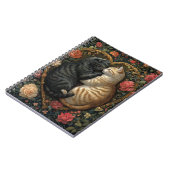 NIEDLICHE KATZEN IM FLORALEN HERZ NOTIZBLOCK (Linke Seite)