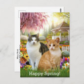 Niedliche Katzen im Garten Postkarte (Vorne/Hinten)