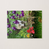 Niedliche Katzen im Garten Puzzle (Horizontal)