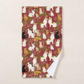 Niedliche Katzen im Hintergrund Badhandtuch Set (Handtuch)