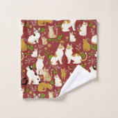 Niedliche Katzen im Hintergrund Badhandtuch Set (Waschlappen)