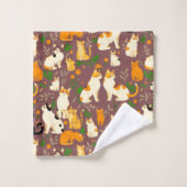 Niedliche Katzen im Hintergrund Badhandtuch Set (Waschlappen)